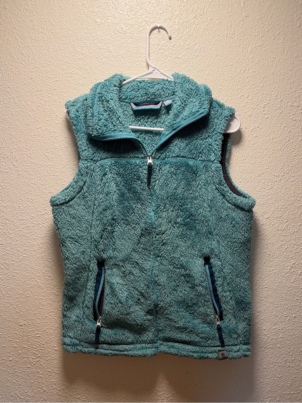 Teal Plush Fleece Vest - Cozy Zip Front